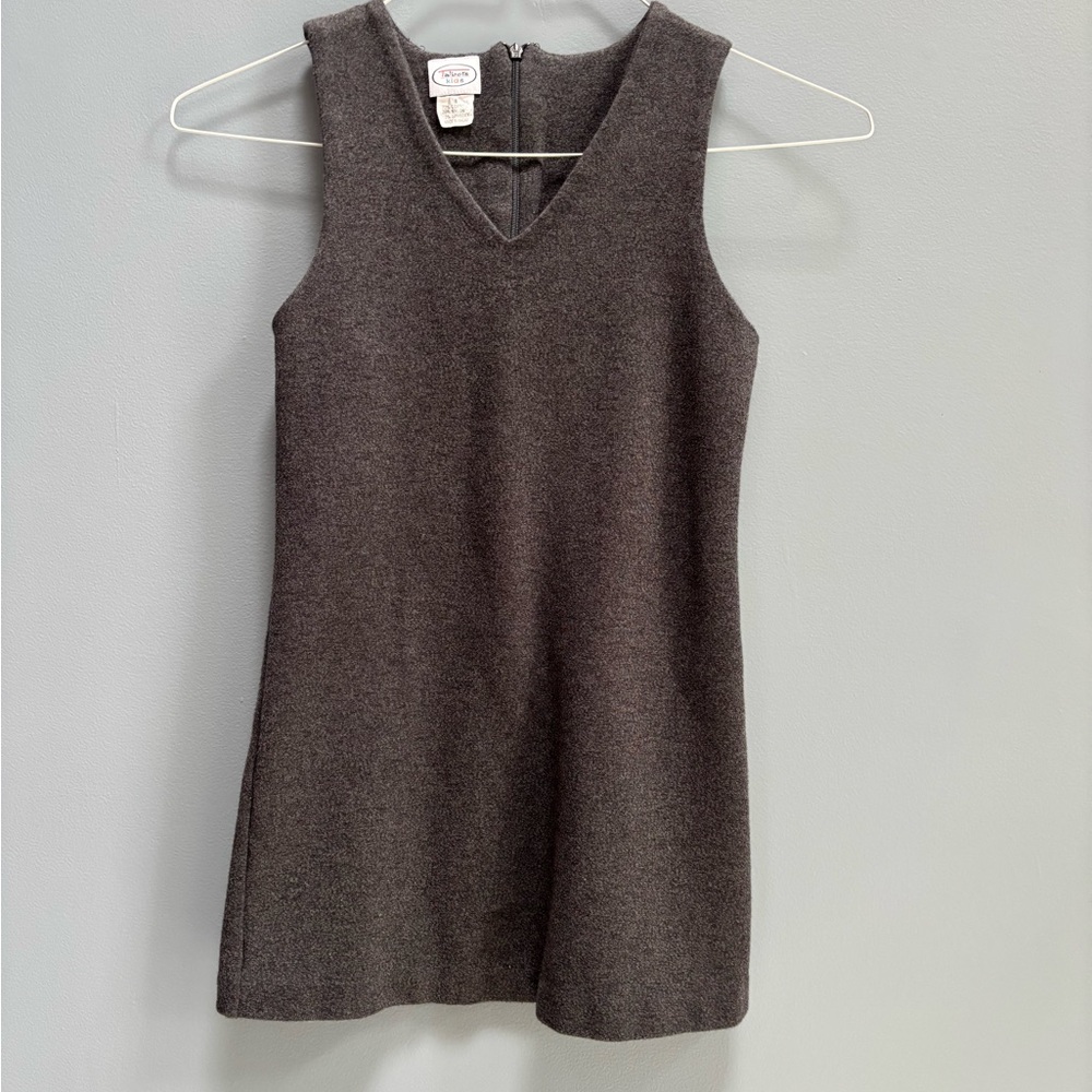 Talbots Kids Gray V Neck Shift Dress Size 8